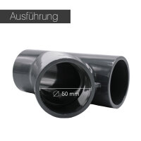 PVC T-Stück 45° Abzweigmuffe I 50 mm I für PVC-Rohre und PVC-Fittinge I bm_171