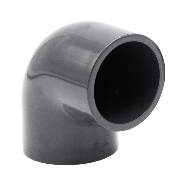 PVC-Winkel-Muffe 90° I 50mm I 1 1/2 Zoll I Klebemuffe mit 2-Anschlüssen I bm_014