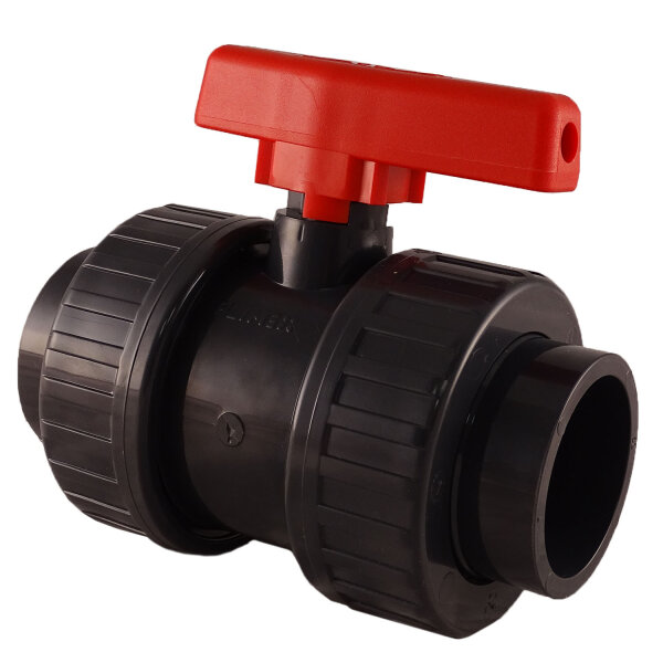 PVC-Kugelhahn I für Klebemuffen und Fittinge I Absperrhahn 2-Wege I PVC-Rohrverbinder 50mm I Kugelschieber für Pool- und Teichbau I parent