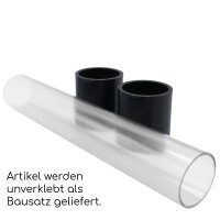 PVC Sichtglas mit Klebemuffen I 30 cm Rohr x 50 mm Muffen I Schauglas I bm_179