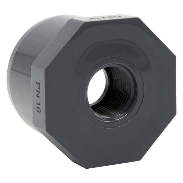 Reduzierung mit Achtkant I 50 mm x 1/2 Zoll I Klebemuffe x Innengewinde I bm_182