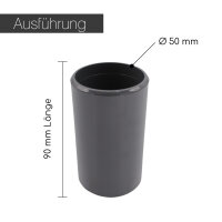 PVC Lang-Muffe I 90 mm Länge I ø 50 mm I Pool-Zubehör I Druckrohr I bm_201