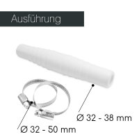 ABS Schlauchverbinder Set I ø 32-38 mm I mit 2 Schlauchschellen 32-50 mm I bm_206