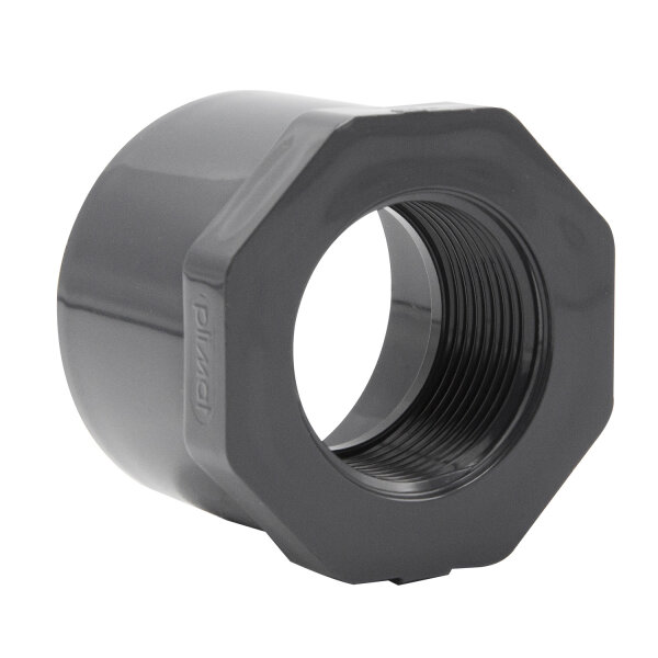 PVC Reduzierstück mit Achtkant I Klebemuffe x IG I 63 mm x 1 1/4 Zoll I bm_249