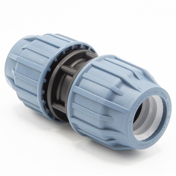 PP Kupplung I Durchgangsmuffe l 32 mm I Klemmverbinder mit 2 Anschlüssen I Klemmverschraubung I Klebe- Flexschlauchverbinder I Pool-Zubehör I Garten-Bewässerung I Druckleitung I bm_303